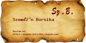 Szemán Borsika névjegykártya